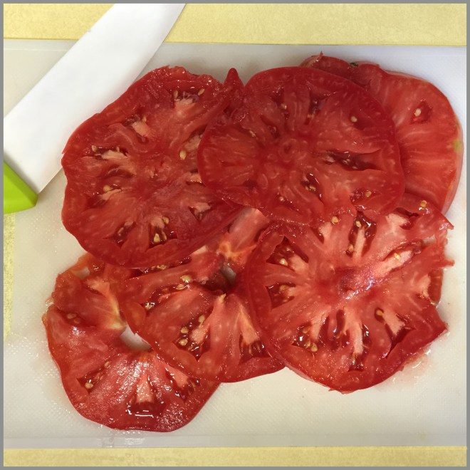Wonderful heirloom tomato sliced